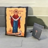 Богородиця Покрова під старовину на дереві 17х23 см.