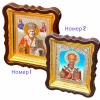 Икона Святой Николай с капсулой ладана в пластмассовом киоте 24х21 см.