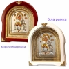 Икона Почаевская Богородица в киоте из дерева 27х24 см