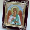 Икона в ассортименте с частицей ладана, бархат с украшениями.