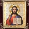 Икона в ассортименте с частицей ладана, бархат с украшениями.