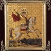 Икона в ассортименте с частицей ладана, бархат с украшениями.