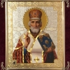 Икона в ассортименте с частицей ладана, бархат с украшениями.