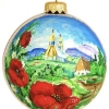 Игрушка роспись в ручную Храм, маки.