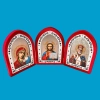 Икона складень бархат арака тройной 18х40 см. б.