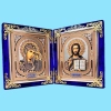 Икона-складень бархат 13х15 см. с украшениями.
