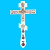 Хрест напрестольный эмаль з іконами (14х26см) білий