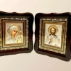 Вінчальна пара в деревянному кіоті 19х21 см.(3Dтиснення)