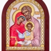 Икона Святая Семья дерево, ємаль посеребрение позолота 105х140 мм.