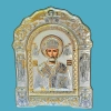 Икона Святой Николай 17.5х22.5 см. посеребрение, позолота.