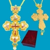 Хрест наградний з прикрасами GOLD WHITE 16Х9 см.