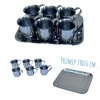 Набір для запивання 6 шт + таця,  полірована харчова нержавійка.