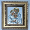 Икона Святая Семья в багетной рамке 16х17 см.(028671+лик)