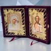 Складень бархат, риза 21х25см.вынимающийся 42х25см. в раскрытом виде 3 цвета б.о