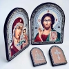 Складень дерев'янний арка 9х11см. Б.М. Казанська і Спаситель Візантія