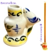 Керамический подсвечник голубь 1 цветная роспись.