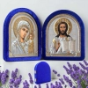 Складень бархат арка 17х20см. в развернутом виде (33х20 см.) синий