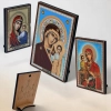 Иконы Богородицы 18 видов в ассортименте  Оргалит на подставке 6х9 см.
