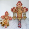 Пасхальный трехсвечник с иконой 30 см. 1