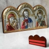 Икона тройник позолота, посеребрение, эмаль 55х11,6 см.