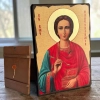 Икона Св. Пантелеймон Целитель на дереве под старину (300х420мм)
