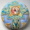 Митра вышитая золото+серебро нить, комбинированная парча + бархат размер 59 