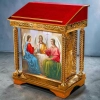 Аналой центральный булат, чеканка, литоргафия Св.Троица 85х55х105 см.