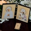 Семестрільна і Миколай складень дерево кишеньковий 4х5см.