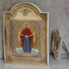 Покрова Богородиця в білій рамці Голуб 19х13.5 