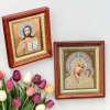Венчальная пара в прямом киоте дерево 22х25см.