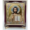 Икона в ассортименте с частицей ладана, бархат с украшениями.