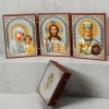Триптих-складень дерево-оргаліт 6х9х3 см. літографія конгрев.