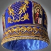Митра оксамит вишита 56 розмір синій колір