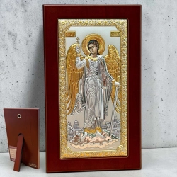 Ікона Ангел Хранитель 10,3х17,8 см. дерево, позолота, посріблення.
