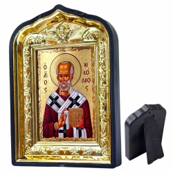 Икона Святой Николай в пластмассовой рамке 14х10см.