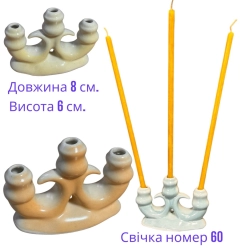 Підсвічник керамічний трійник (кольоровий)