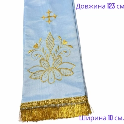 Закладка шовк довжиа123 см х10 см. голубий