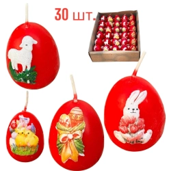 Свічка Великодня яйце червона (30шт / уп)