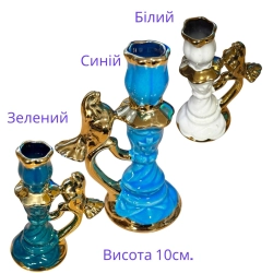Керамічний підсвічник Пташка кольоровий с золотом.