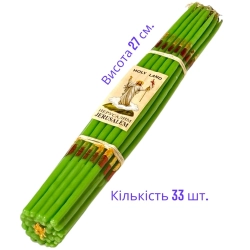 Свічка Єрусалимська зелена 33 шт. 27 см.