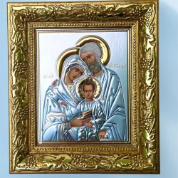 Икона Святая Семья в багетной рамке 13х16 см. (05125+лик) 