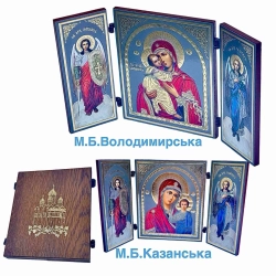 Складень трійний дерево, літографія конгрев.