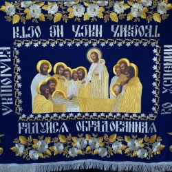 Плащаниця Спасителя 130х95см. тканина замша щільна вишивка