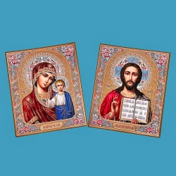 Ікони Спаситель и Казанська МБ 20х24 ПАРА