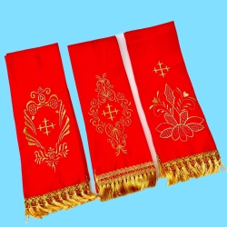 Закладка шовк вишита 10.5 Х120 см. червоний