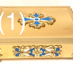 Ковчег для мощей латунь, литі накладки, емаль (20х28см)