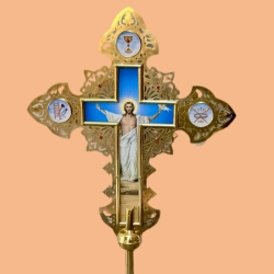 Хрест запрестольний 92х64 см. латунь лак, палиця в комплкекті.
