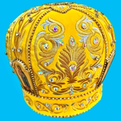 Мітра вишита, каміння розмір 59 оксамит