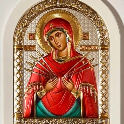 Ікона Семестрільна арка ємаль,посріблення, позолота 175х225