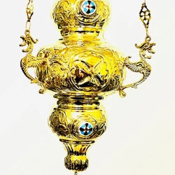 Лампада підвісна золочена смальта (1272Е) 17х37см Греція